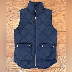 J Crew XXS navy quilted down vest.